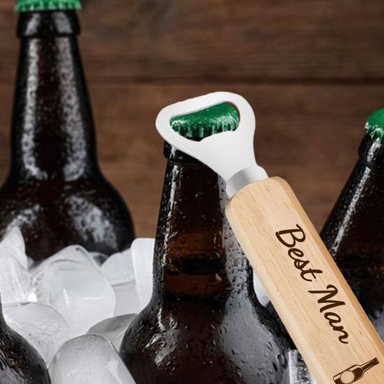 Bottle Openers with Wooden Handle Bartender Bottle Opener Engraved Beer Bottle Opener for Guests Wedding Birthday Party