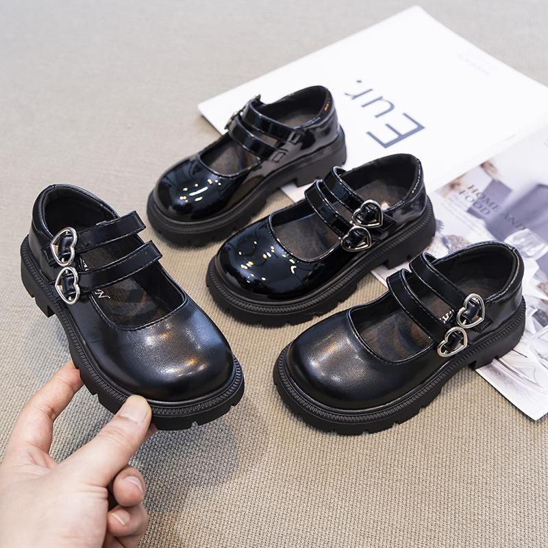 Girls' Leather Shoes 2025 Spring and Autumn New British Style Older Children's Princess Shoes Children's Black Performance Shoes Fashion Shoes