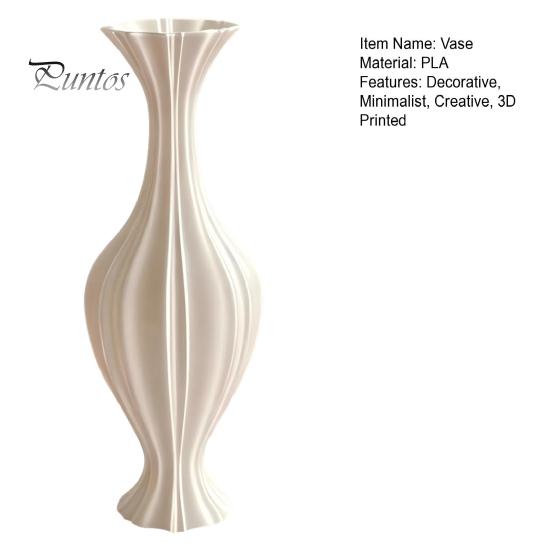 Chic Home Accents for Interior Design 3D Printed Artistic Vase, Modern Decorative Flower Minimalist Container, Farmhouse Decor Housewarming