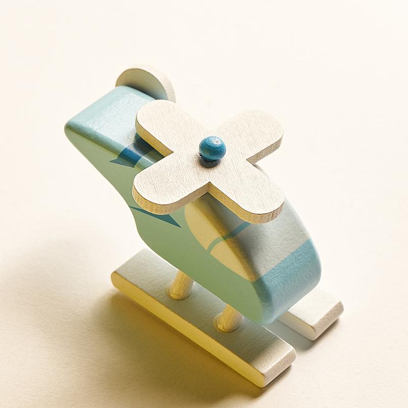 Kids Mini Wooden Cars Truck Aircraft Model Toy Montessori Wooden Education Colorful Vehicle Toys Simulation Cars Decoration Gift