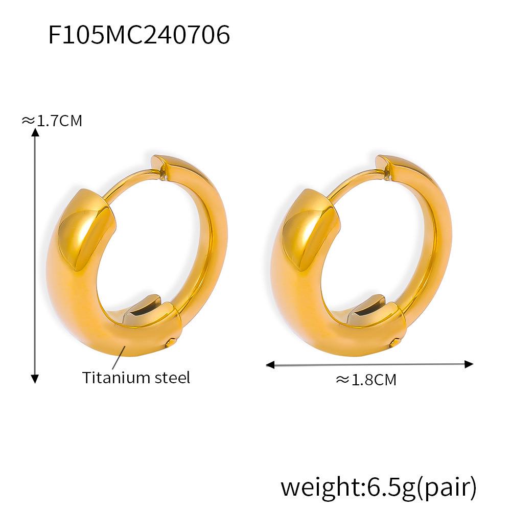 Korean Retro Circle Patchwork Earrings: 18k Gold-Plated Titanium Steel Niche Accessories for Women