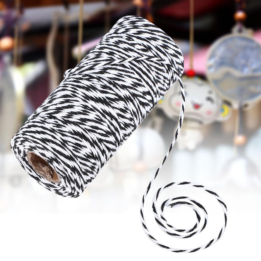 100m Double Color Cotton Thread Twine String Decoration(red White)