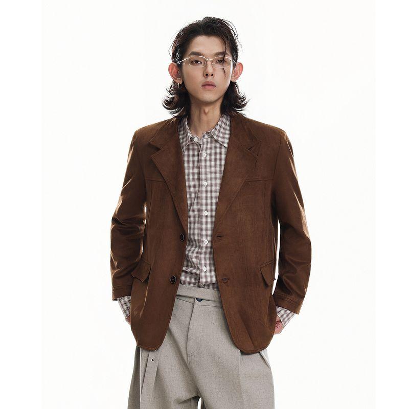 

Акрардик Американский стиль Фантазийный Стиль Старые деньги Досуговый костюм Мужской Ретро Чистый крой Свободный Пиджак Костюм Тренд Brown L