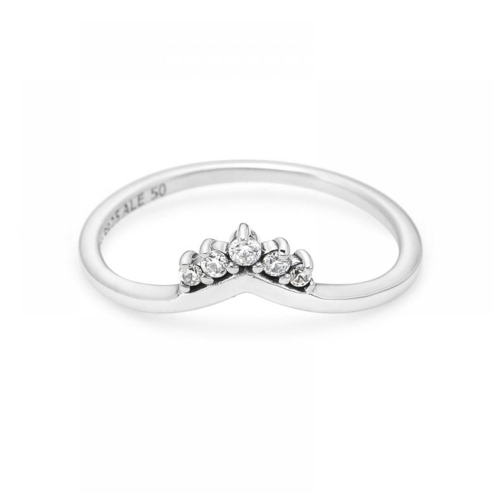 Pandora 198282cz Timeless Tiara Wishbone Silver Ring