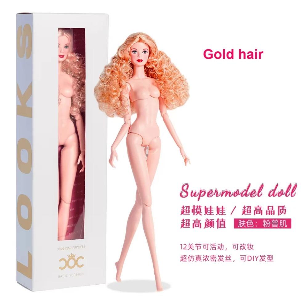

Кукла Супермодель 32 см новый дизайн 2025 / 1/6 голая кукла ню с нормальной кожей и коричневыми волосами / 12 подвижных суставов + голова / игрушка для DIY no box pack