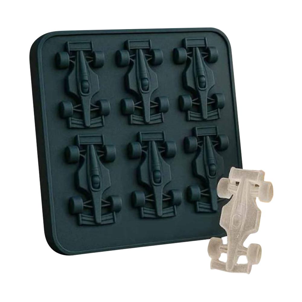 Formy silikonowe do wypieków w kształcie samochodzików wyścigowych 3D, 6-gniazdowe, narzędzie do pieczenia DIY, kostki lodu silikonowe w kształcie samochodzików do czekoladek, ciast, deserów, galaretek