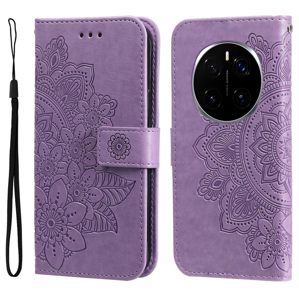 For Honor Magic7 Pro 5G Case Floral Pattern PU Leather Wallet Stand Phone Cover