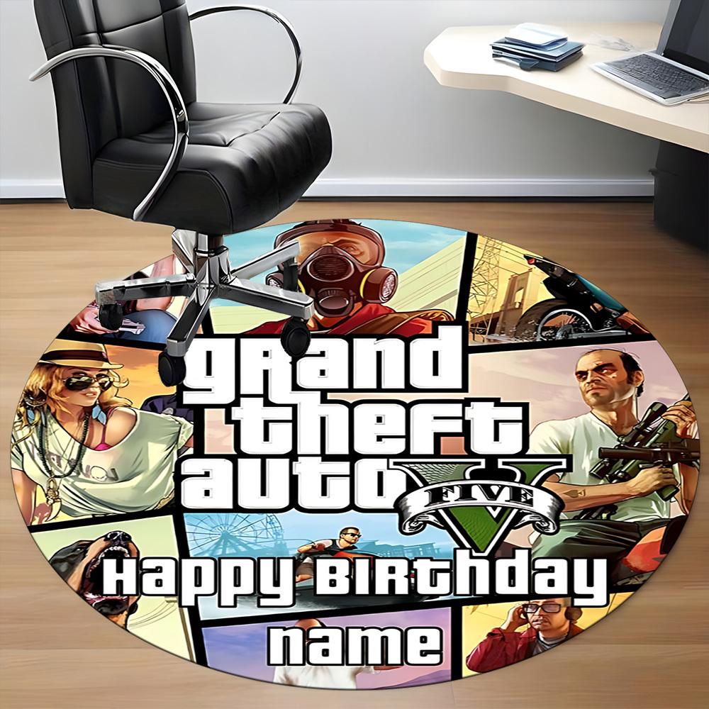 GTA Office Round Area Rug, Indoor Mat Suitable For Office,Bedroom Living Room Home Decor, Room Deco A0908165