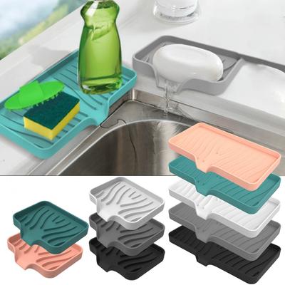 Silikon-Wasserhahnmatte, Spülbeckenablage, Seifenspender, Schwamm, Abtropffläche, Spülbecken-Spritztrocknungsmatte, Arbeitsplatten-Ablage, Küchenzubehör