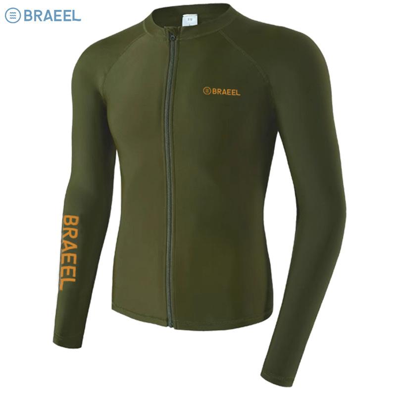 Long Sleeve Man Swimsuit 2026 Quick-Dry UV-Protective Men Rash Guard for Surfing Long Sleeve Surfing Suit M