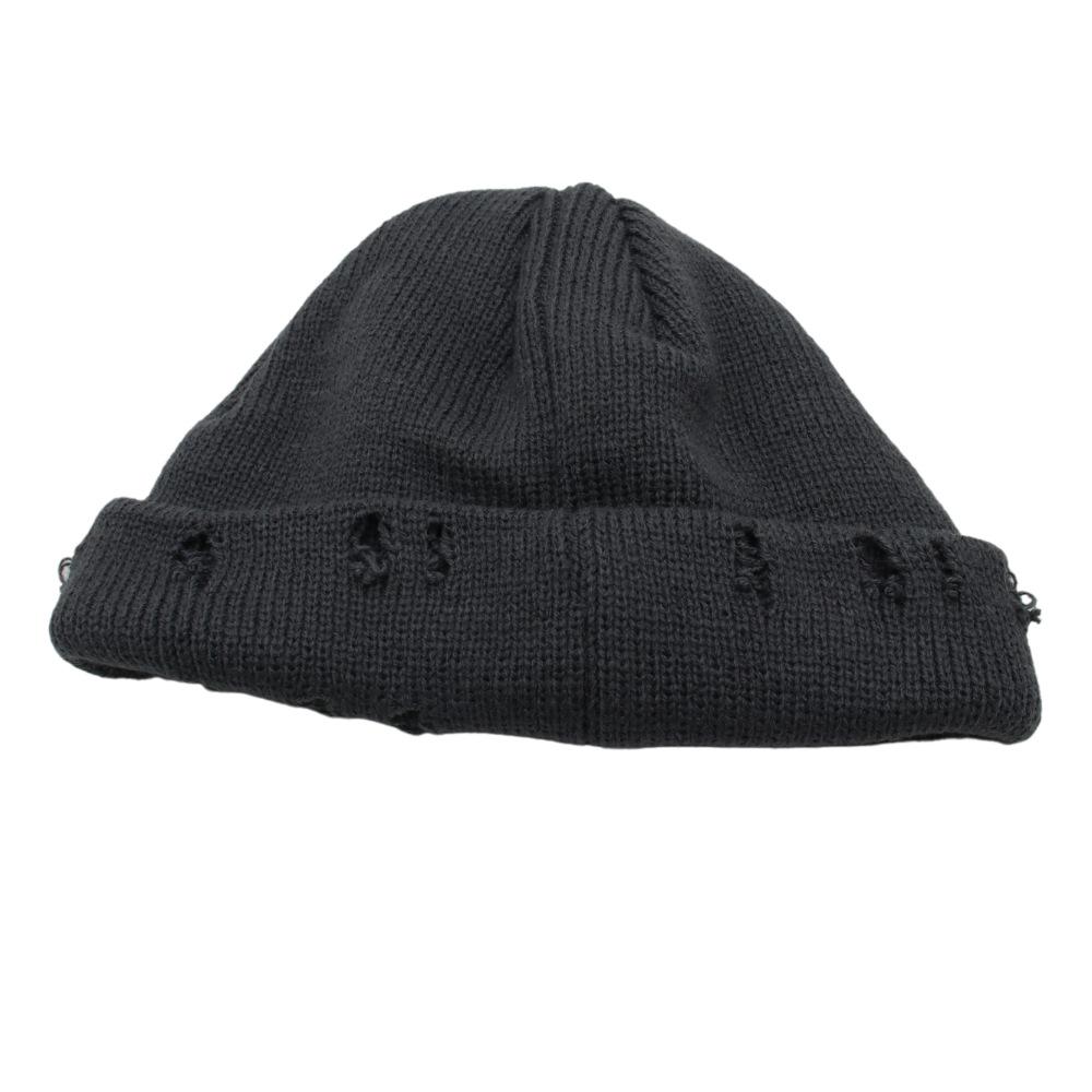 Hat Female Ins Harajuku Versatile Cold Hat Solid Color Hip Hop Retro Trendy Hole Flow Knitted Hat