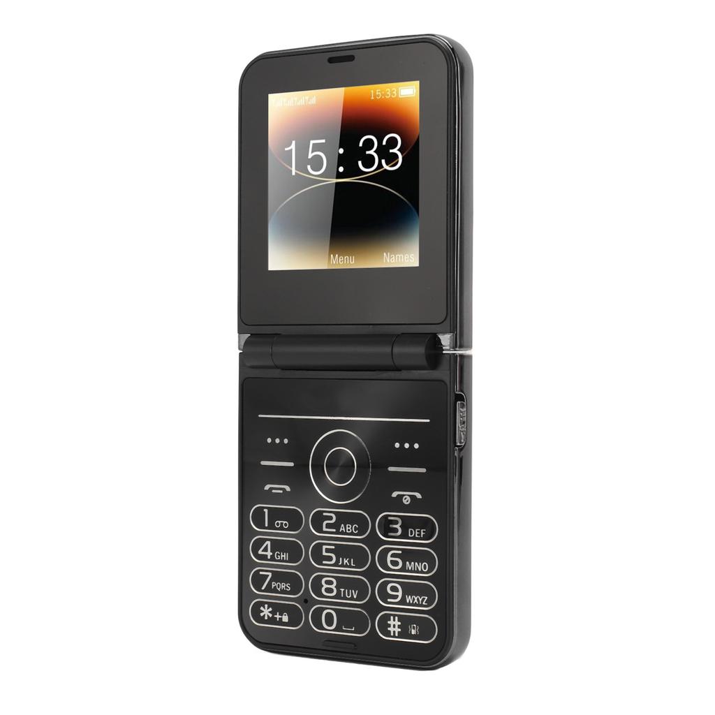2G Big Button Flip Cell Phone for Seniors 2.6inch 4 Cards 4 Standby Fast Dialing Bluetooth Music Player LED Flashlight