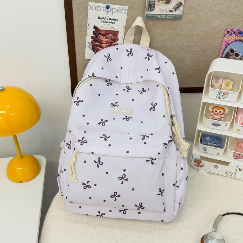 Schoolbag1011 new bow casual backpack student class schoolbag travel cute commuter versatile backpack