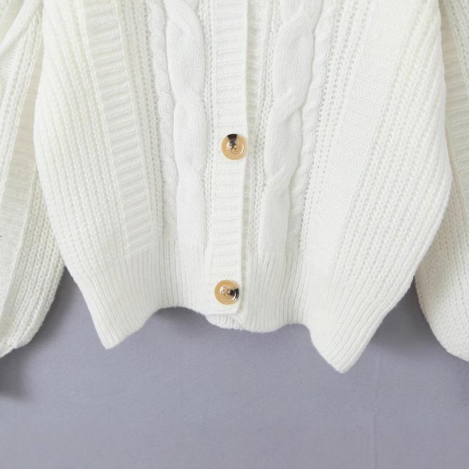 Women's European & American Style Long Sleeve Button-Up Cardigan Sweater - Fashionable & Casual