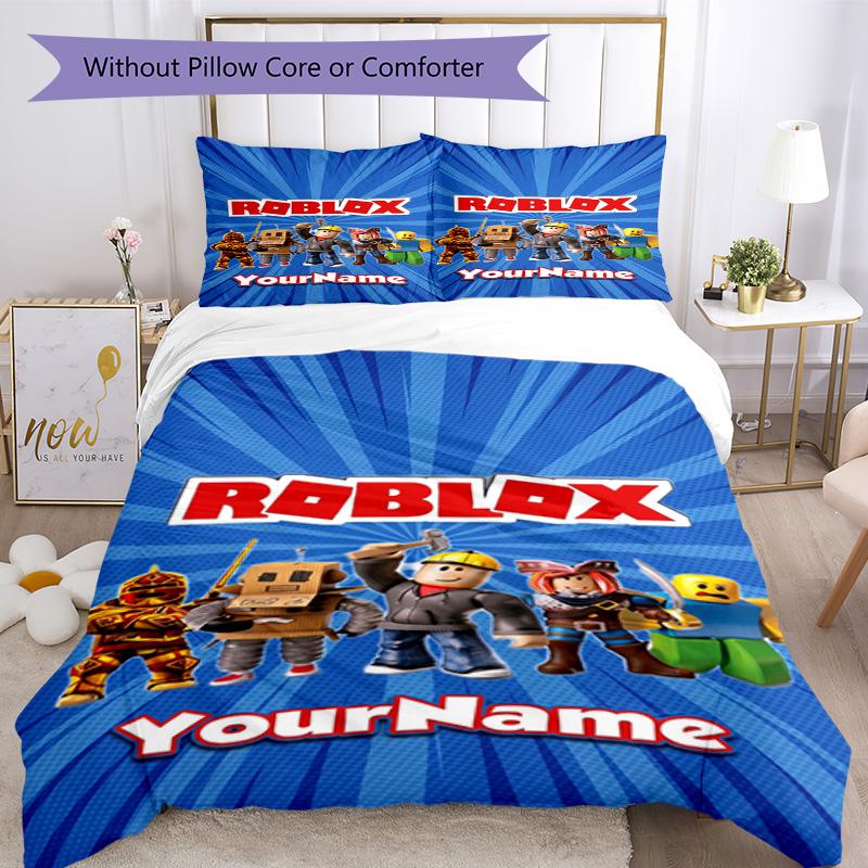 Roblox 464 Customize your name Bedding Set Breathable Duvet Cover with Pillowcases Home Decoration Birthday Gift