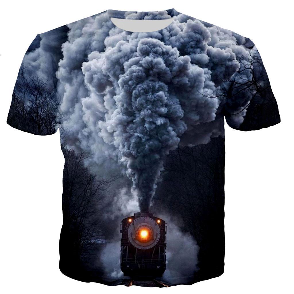 

Мужские футболки с рисунком Train Футболки Мужские Женские Модные футболки Детские Хип-хоп Топы Футболки Винтажные футболки Футболки для мальчиков Большие топы 130cm