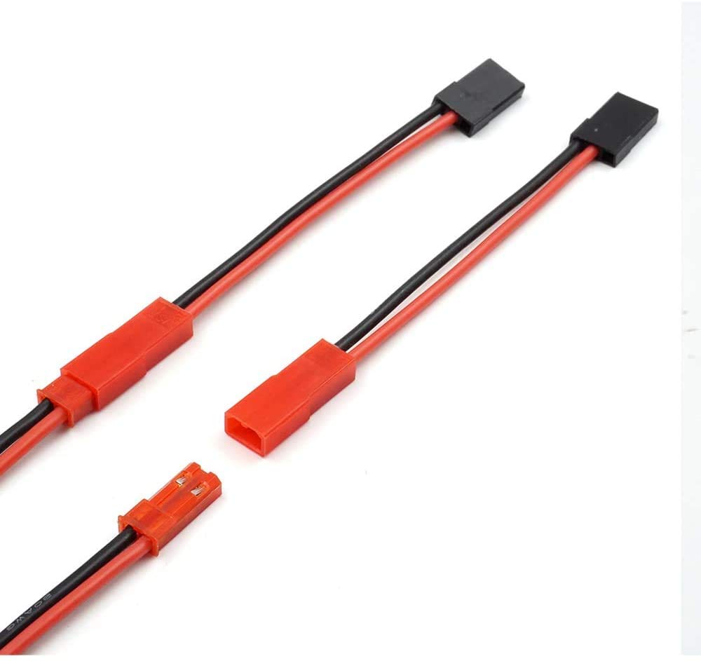 GTIWUNG 6-Piece Set 2-Pin Male and Female Connector Plugs JST Y Connector Cable RC Connector Adapter