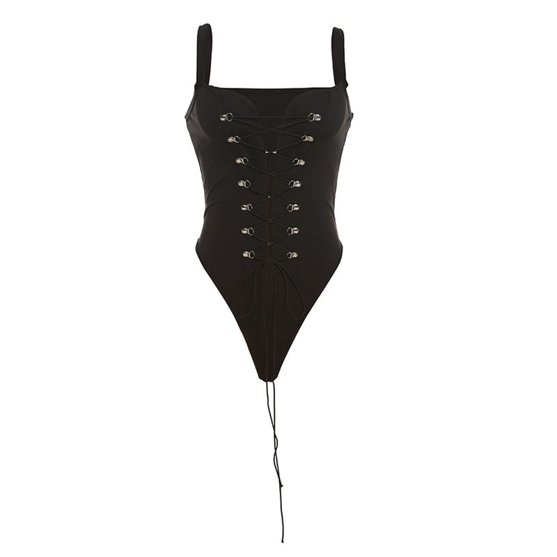 

Sylcue Backless Slim Fit Niche Bottoming Top Sling Black S