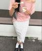 Seuteulaipeumagalin Lettering Pigment Off-Shoulder Vintage T-Shirt Pink