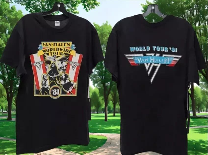 Van Halen Vintage Tour TShirt 1981 World 1984 Concert Band Tee 90s Rock Unisex T-Shirt XXXXL