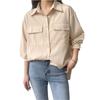 Blouse voor Dubbel Relaxte Oversized Kantoor Literair 3 Maten [JINJUDUO] Lange Mouw Dames, Zak, Pasvorm, Knopen Blouse, Casual, Stijl, Kleuren, S-2XL