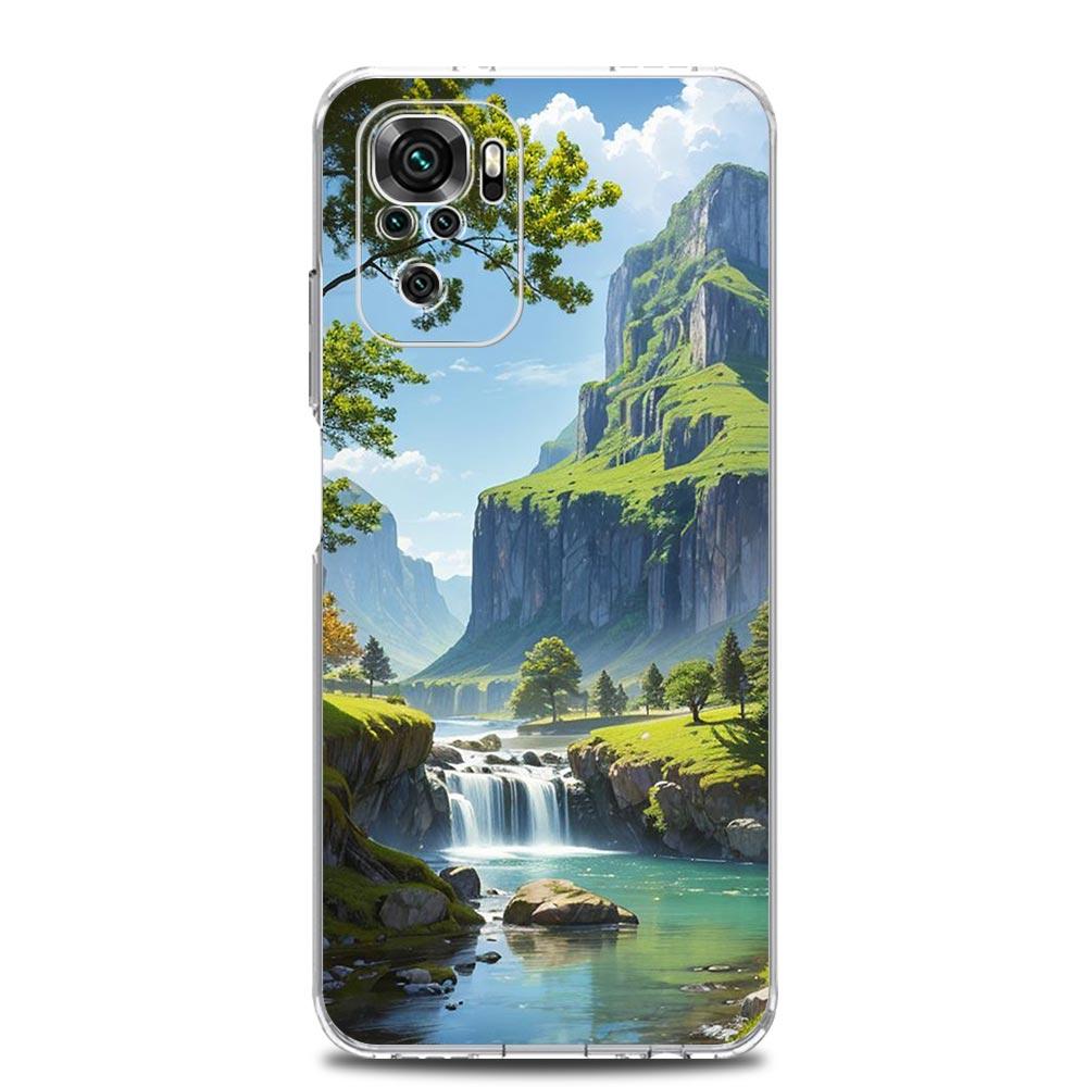Phone Case For Xiaomi Redmi Note 13 12 5G 9S 9 8 10 11 Pro Plus 4G 9T 13C 12C 10C 9C 9A 7 Pro Clear Cover Landscape Art