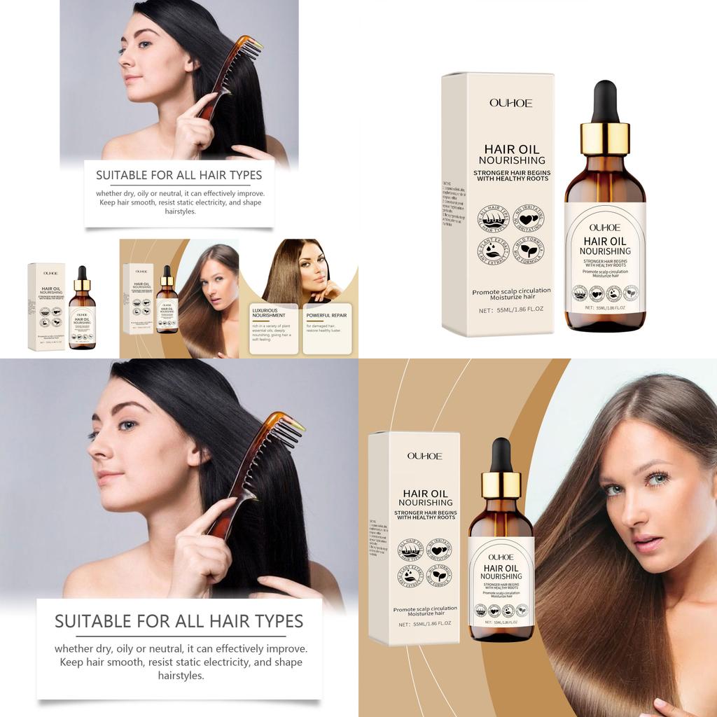 Ouhoe Nourishing Hair Oil Serum For Moisturizing Dry Hair And Detangling 55ml