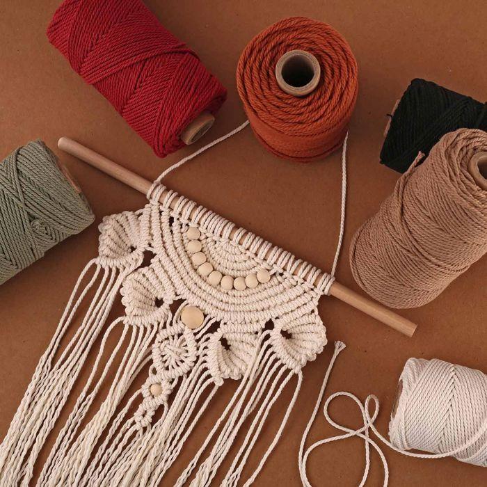 Bobines de coton cablé recyclé - GRAINE CREATIVE - Multicolore - 100 m - Ø 2 mm - 400 g