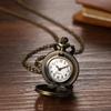 Pocket Watch Bird Antique Analog Display Waterproof Pendant Necklace Chain Bronze