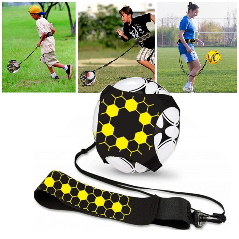 Football Kick Trainer Adjustable Soccer Ball Training Nylon Cloth Soccer Trainer Solo Belt Elastic Auxiliary Fitness Equipment