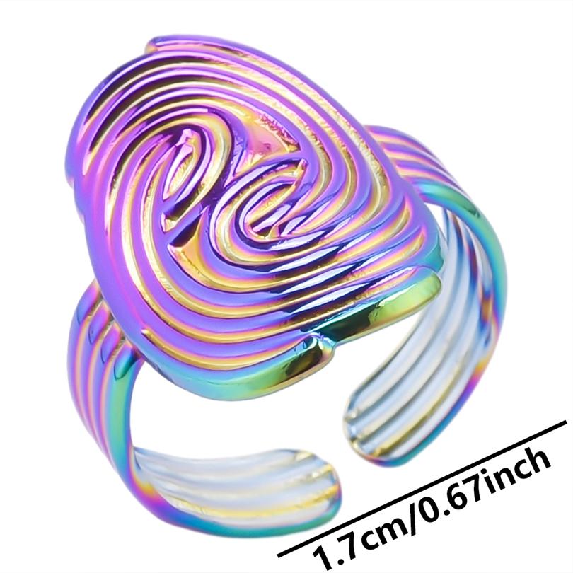 Rainbow Eye Horus Heart Star Ring Music Hip Hop Jewelry Stainless Steel Rings For Women Men Accessories Anillos Acero Inoxidable