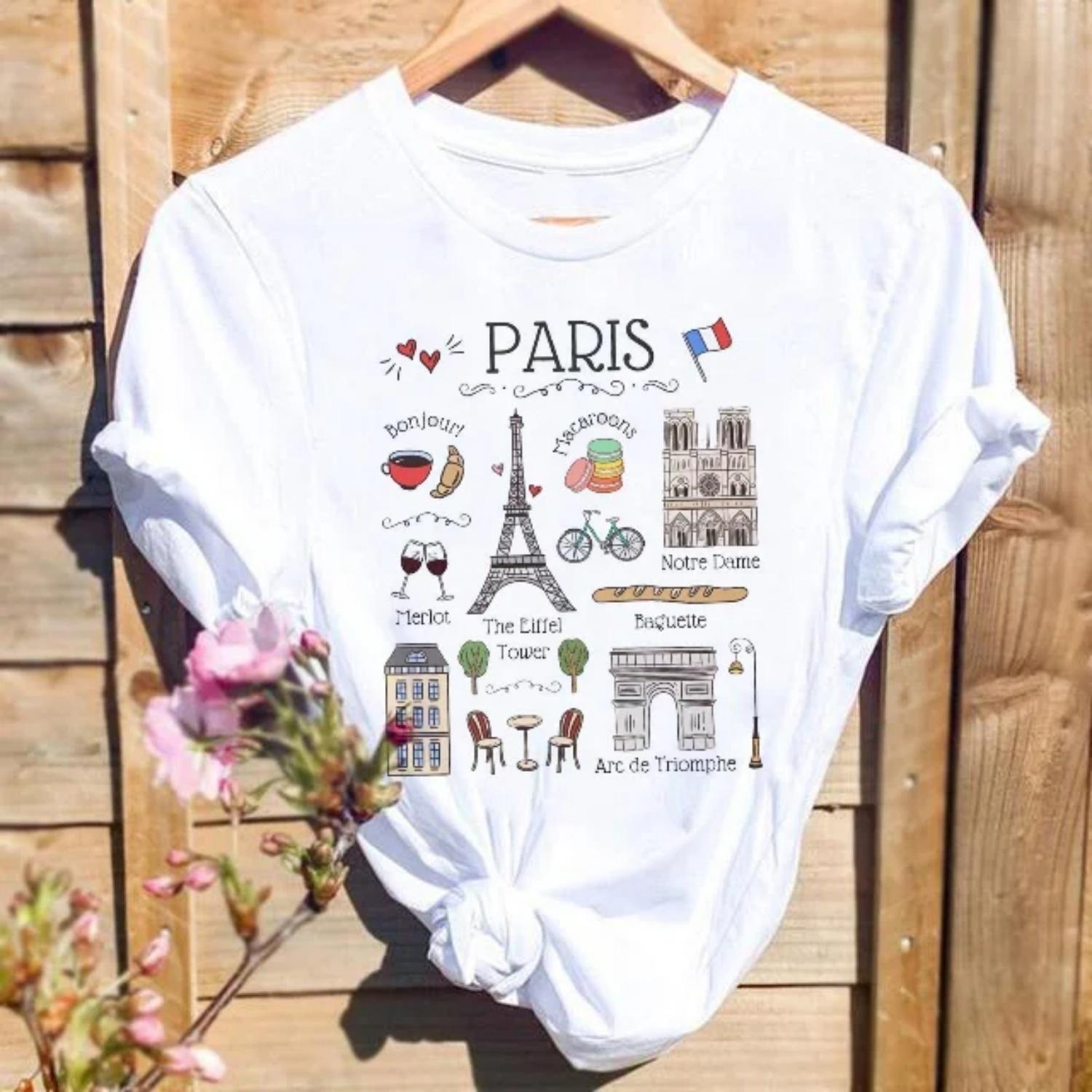 

2025 New T-Shirt Fashion Pattern Women s O-Neck T-Shirt 90s Watercolor Short Sleeve Printed Simple Casual Polyester T-Shirt XXXXXL білий