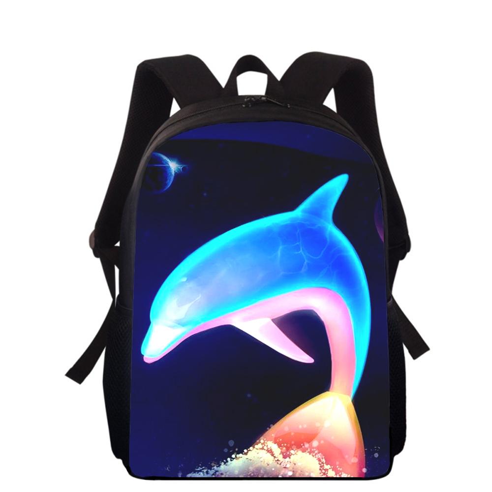 Dolphin Animal 16" 3D Print Kids Backpack Primary School Bags for Boys Girls Back Pack Students School Book Bags