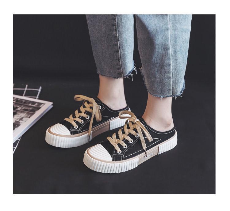 2024 Summer Women's Canvas Slip-On Low-Top Biscuit Half-Slippers