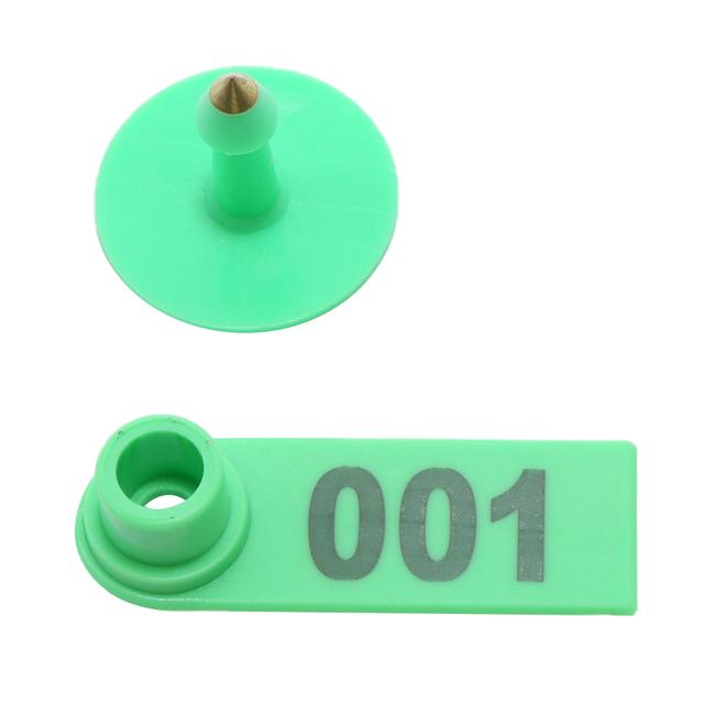 

100 шт. Свиньи Крупный рогатый скот Бирки для ушей Овцы Козы Маркер Серьги Лазерная печать Номера Информационная доска Идентификационная карта сельскохозяйственного животного зелёный