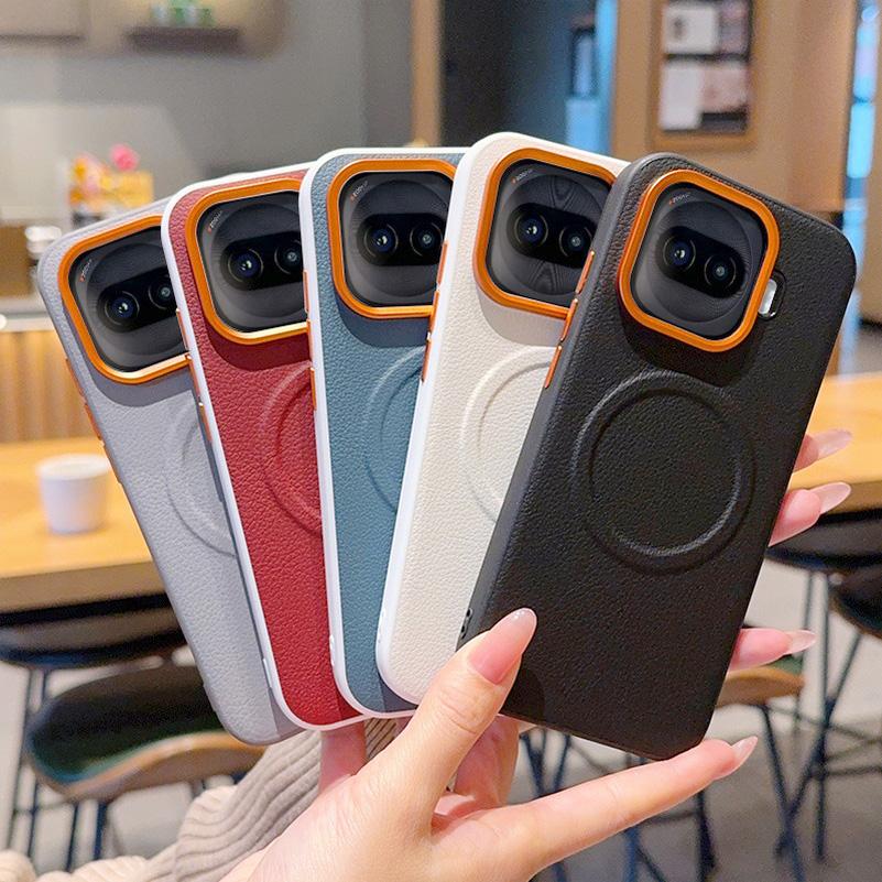 Telefoonhoes met Leertextuur Voor IQOO Z11 Turbo Z11x Z10 Turbo Pro + vivo IQOO 15 Ultra 15R 13 Verhoogde Camera Beschermhoes