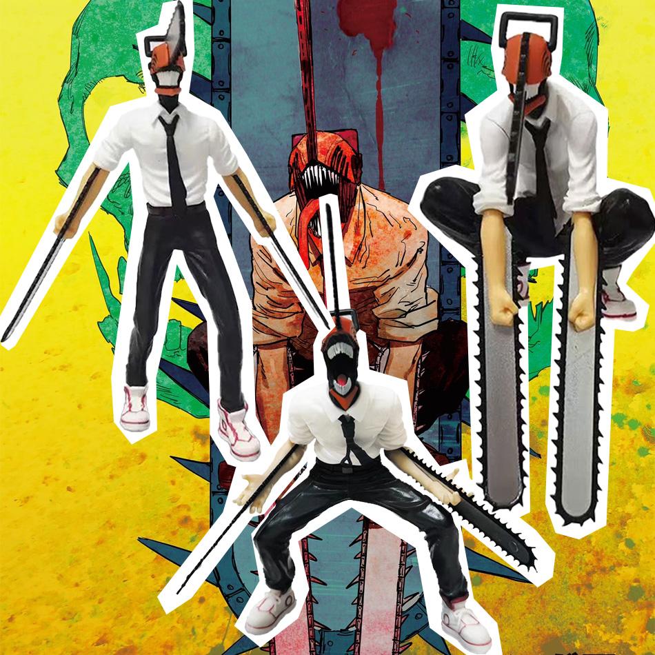 Chainsaw Man Anime Drei Figuren Power Denji Actionfigur PVC Chainsaw Man Power Figur PVC Erwachsenen Sammlermodell Puppen Spielzeug