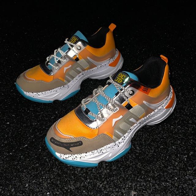 Men 'S Sneakers  Fashion Casual Shoes Man Comfortable Breathable Flats Hommes Platform Chaussure Hommes Reflective Dad Shoes