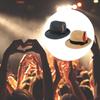Classic Panama Jazz Hat Short Feather Decorated Felt Fedora Hats for Men and Women Dance