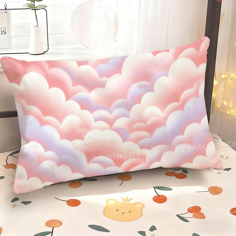 Pink Clouds Pillowcase For Sofa Suitable For Sofa Bedroom Car Pillow Cover Cushion Rectangular Back Cushion