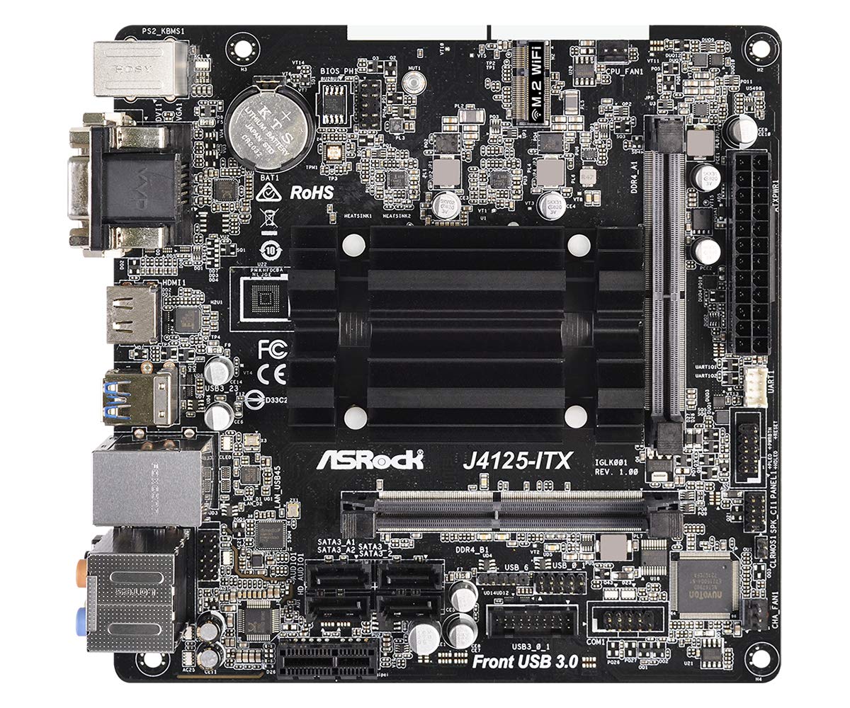 

материнська плата з чіпсетом ASRock Intel Processor J4125 авторизований дистриб ютор Mini-ITX чотириядерна [Внутрішній продукт] J4125-ITX