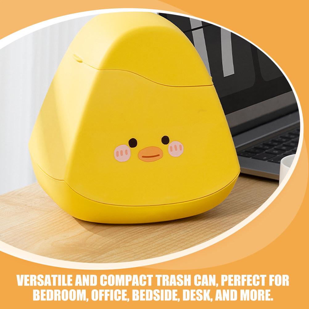 Mini Cute Desktop Trash Can Small Cartoon Waste Basket Compact Plastic Garbage Bin for Office Bedroom Storage Cute Trash Can