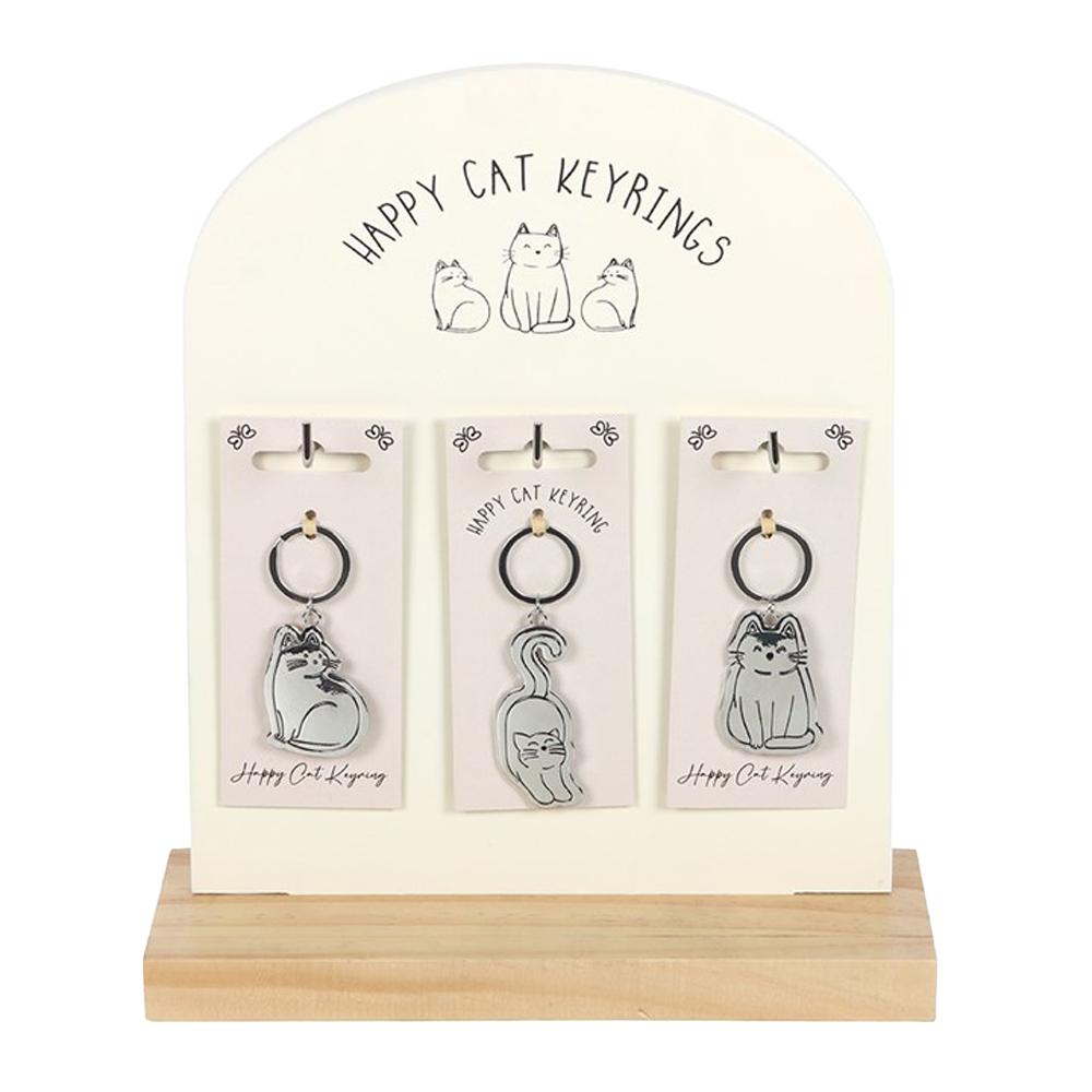Something Different Happy Cat Keyring (Pack of 24)