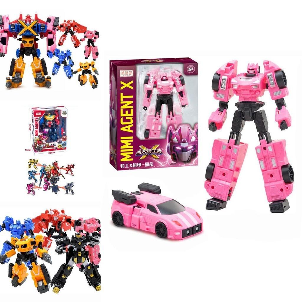 Miniforce X Lucybot Colorful 4 In 1 Transformer Car Robot Toy For Kids