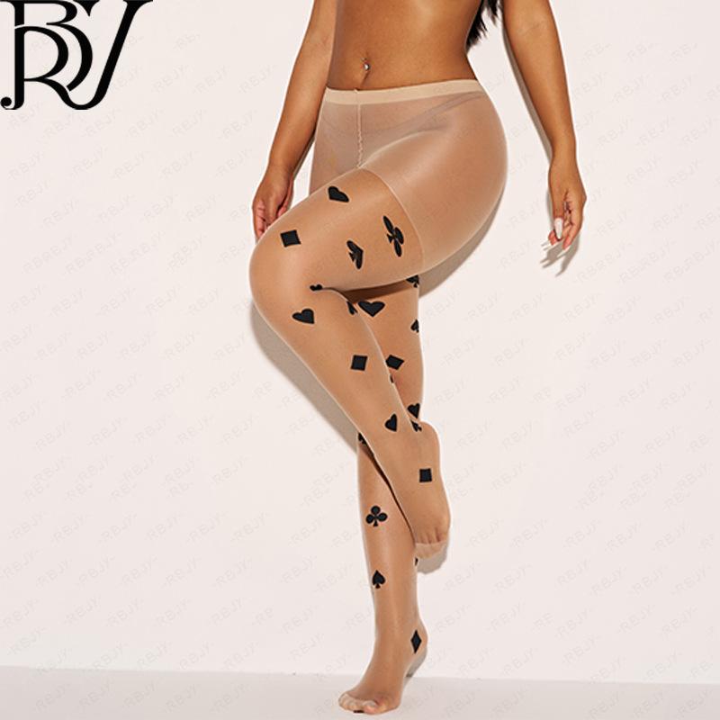 

Poker card printing stockings spring and autumn thin women s subculture Japanese Lolita fun art fake tattoo pants One size fits all 45-80kg
