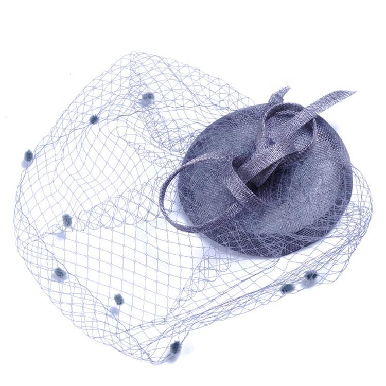 European Handmade Linen Mesh Gauze Hat Mysterious Veil Headdress Western Banquet Ladies Hat