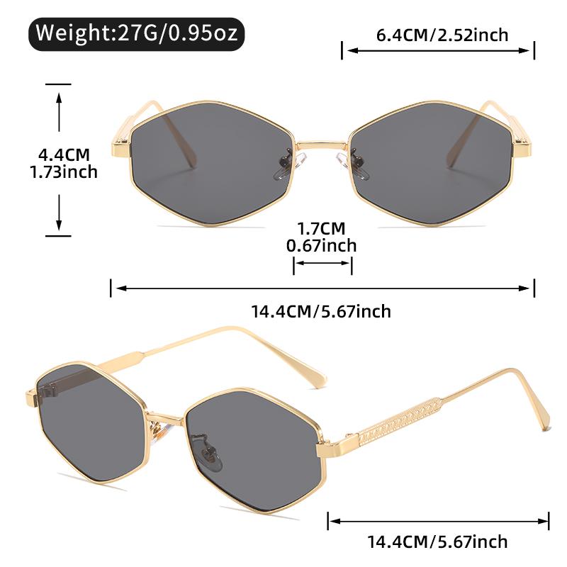 Shiny Gold Geometric Sunglasses: Gradient Pink Lenses, Retro Octagon Frame for Beach & Fashion Outfits