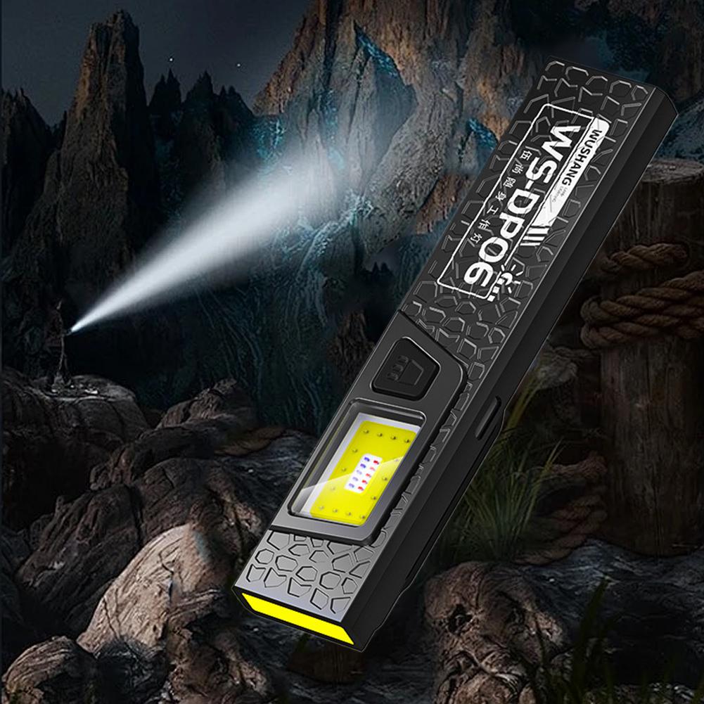 Magnetic & Clamp LED Flashlight, 650-Lumen Rechargeable Work Light Ultra Bright Portable Pocket Lantern for Outdoor Emergency
