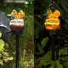 Warm Light Garden Welcome Sign Solar Powered Solar Resin Craft Bird Figurine  Patio Landscape
