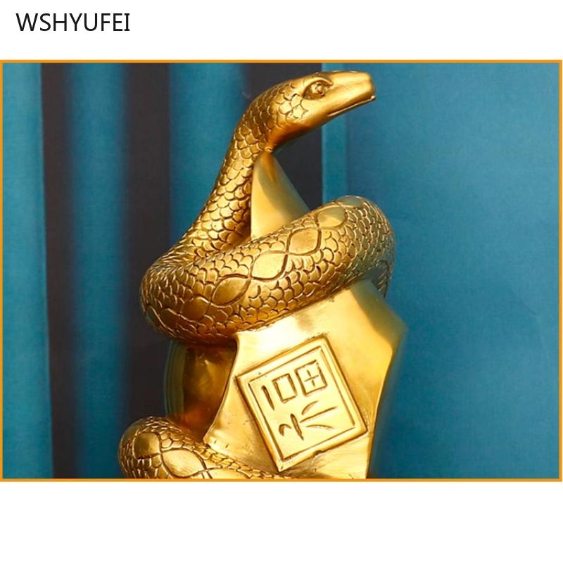 Home decoration accessories Metal snake Feng Shui ornaments mascot Office decorations metal handicrafts Zodiac Snake 1pcs